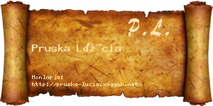 Pruska Lúcia névjegykártya